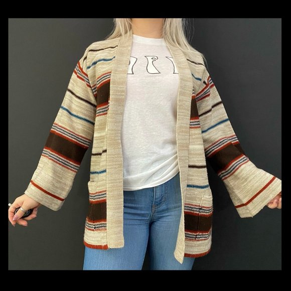70s Kimlon Acrylic Striped Sweater - Picture 1 of 12